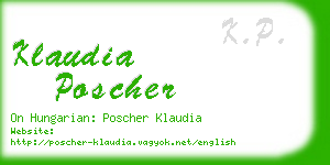 klaudia poscher business card